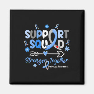 Groovy Support Squad Blue Ribbon Diabetes Awarenes Magnet