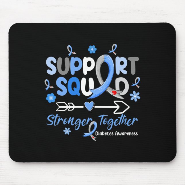 Groovy Support Squad Blue Ribbon Diabetes Awarenes Mouse Pad (Front)