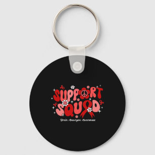 Groovy Support Squad Brain Aneurysm Awareness Key Ring