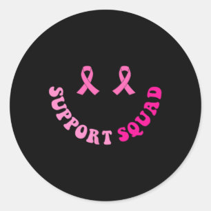 Groovy Support Squad Breast Cancer Awareness 2 Sid Classic Round Sticker