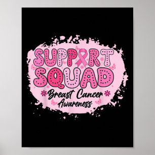 Groovy Support Squad Breast Cancer Awareness Pink  Poster