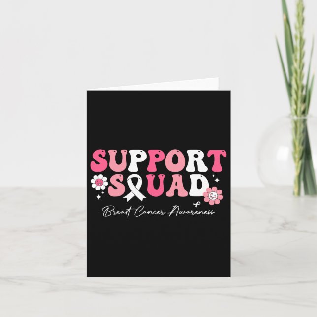 Groovy Support Squad Breast Cancer Awareness White Card (Front)