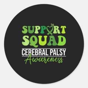 Groovy support squad cp awareness month support classic round sticker