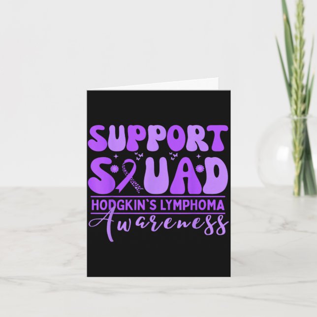 Groovy support squad hodgkins lymphoma lavender card (Front)