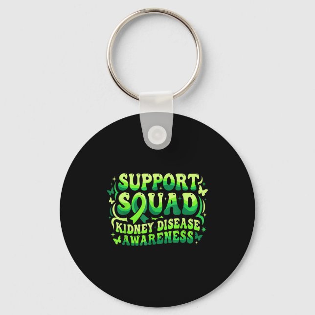 Groovy support squad kidney disease awareness key ring (Front)