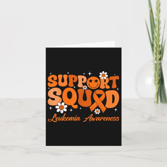 Groovy Support Squad Leukaemia Awareness Month Ora Card (Front)