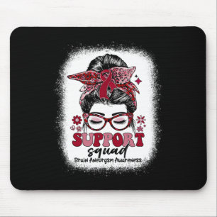 Groovy Support Squad Messy Bun Brain Aneurysm Mouse Pad