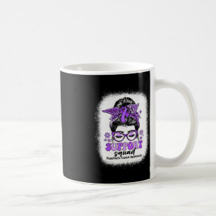Groovy Support Squad Messy Bun Pancreatic Cancer Coffee Mug