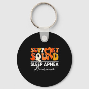 Groovy Support Squad Orange Ribbon Sleep Apnea Awa Key Ring