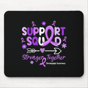 Groovy Support Squad Purple Ribbon Fibromyalgia Aw Mouse Pad
