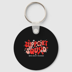 Groovy Support Squad Red Ribbon Blood Cancer Aware Key Ring