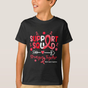 Groovy Support Squad Red Ribbon Blood Cancer Aware T-Shirt