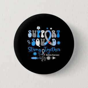 Groovy Support Squad Ribbon T1d Diabetes Awareness 6 Cm Round Badge