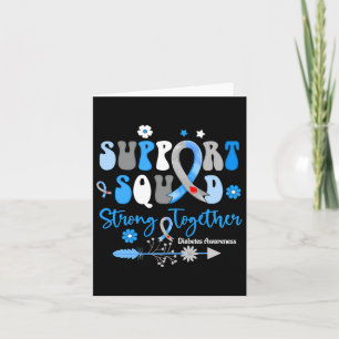 Groovy Support Squad Ribbon T1d Diabetes Awareness Card