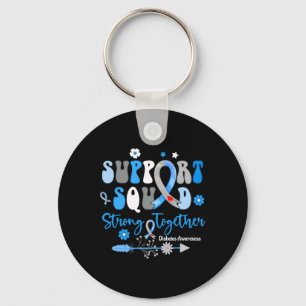Groovy Support Squad Ribbon T1d Diabetes Awareness Key Ring