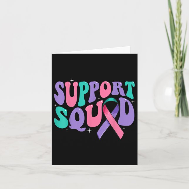 Groovy Support Squad Thyroid Cancer Awareness Frie Card (Front)