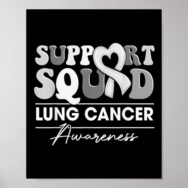 Groovy Support Squad White Ribbon Lung Cancer Awar Poster (Front)