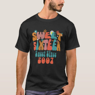 Groovy Sweet 16 Birthday Girl Sixteen Sixteenth Bo T-Shirt