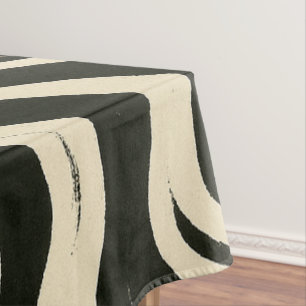Groovy Swirl Black and Cream Tablecloth