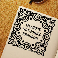 Groovy Swirls Ex Libris Self-Inking Book Stamp
