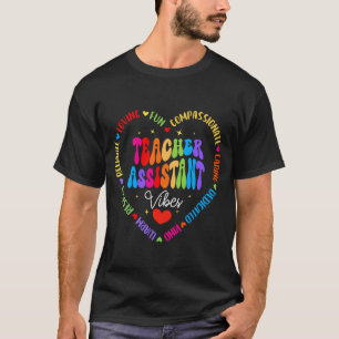 Groovy TA Teaching Assistant Vibes Teacher Back to T-Shirt
