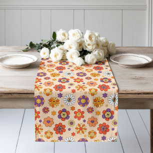 Groovy Table Runner 70s Pastel Colorful Vibes