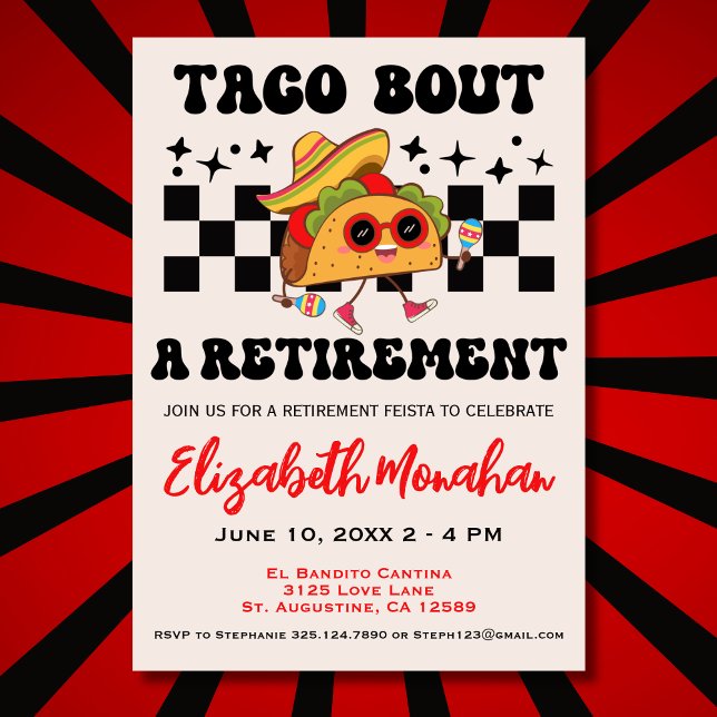Groovy Taco Bout A Retirement Fiesta Graduation Invitation (Creator Uploaded)