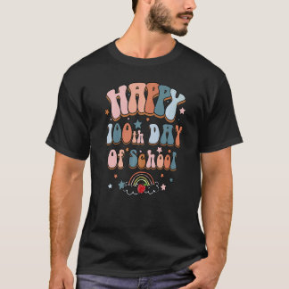 Groovy Teacher 100 Days of School Cute 100th Days T-Shirt
