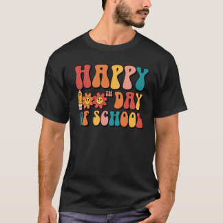Groovy Teacher 100 Days of School Student Happy 10 T-Shirt