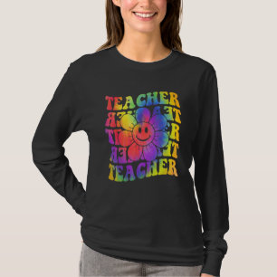 Groovy Teacher Cute Daisy Tie Dye Happy Back To Sc T-Shirt