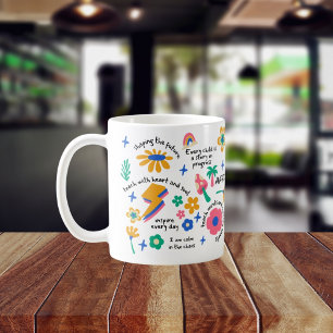Groovy Teacher Gift with Inspirational Floral Coffee Mug