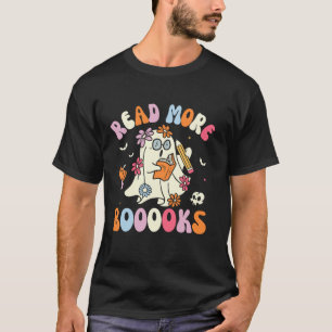 Groovy Teacher Halloween Read More Booooks Cute Fl T-Shirt