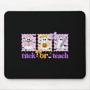 Groovy Teacher Halloween Trick Or Teach Ghost Men Mouse Pad