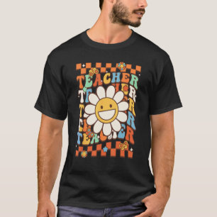 Groovy Teacher Hippie Teach Teacher Daisy Colorfu T-Shirt