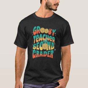 Groovy Teacher Of Second Grader First Day Of Back  T-Shirt
