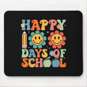 Groovy Teacher Student 100th Day Of School Happy 1 Mouse Pad