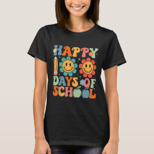Groovy Teacher Student 100th Day Of School Happy 1 T-Shirt