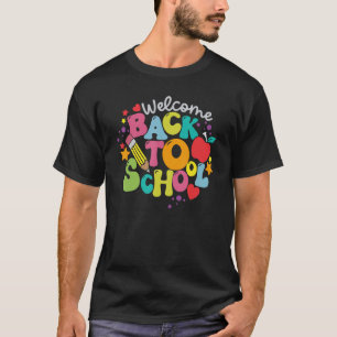 Groovy Teacher Vibes Elementary Retro Welcome Back T-Shirt