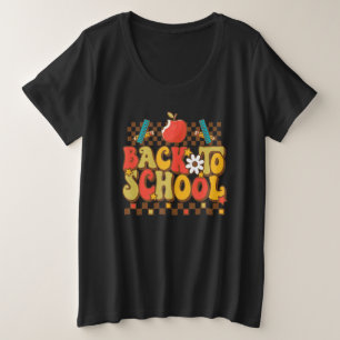 Groovy Teacher Vibes Elementary Welcome Back To Sc Plus Size T-Shirt