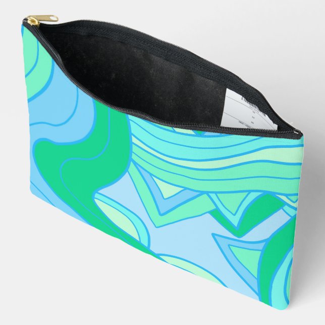 Groovy Teal Accessory Pouch (Open)