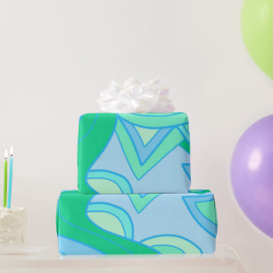Groovy Teal Wrapping Paper