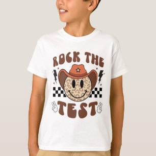 Groovy Test Day Rock The Test Smile Cowboy Boys Me T-Shirt
