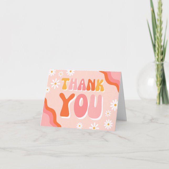 Groovy Thank You Card | Groovy Birthday Thank You (Front)