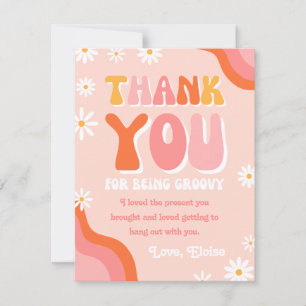 Groovy Thank You Card Retro Thank You Card