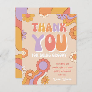 Groovy Thank You Card Retro Thank You Card