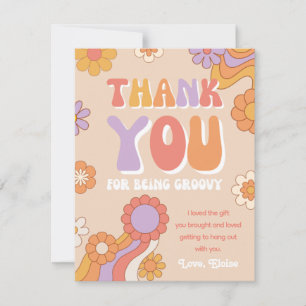 Groovy Thank You Card Retro Thank You Card