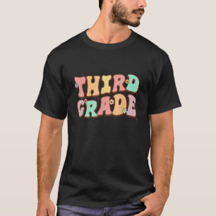 Groovy Third Grade Student 3rd Grade Teacher Back T-Shirt
