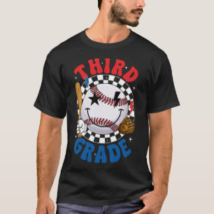 Groovy Third Grade Team Baseball First Day Of Scho T-Shirt