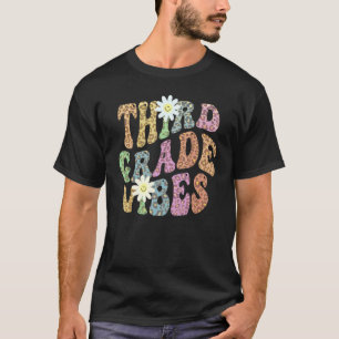 Groovy THIRD GRADE VIBES Teacher Leopard Print 3rd T-Shirt