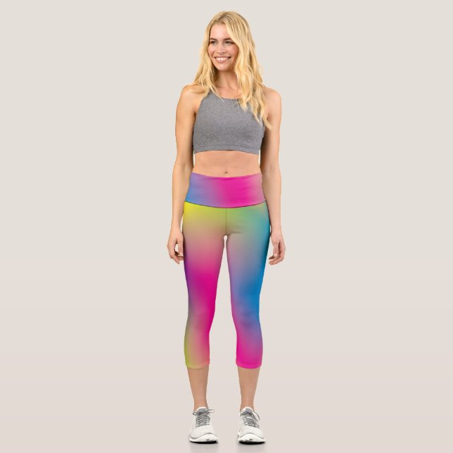 Groovy Tie Dye Capri Leggings (Front)